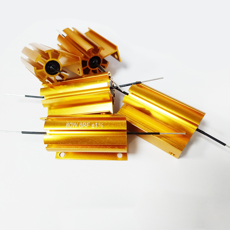 Golden 50W aluminum shell resistor frequency divider resistor metal resistor electronic component