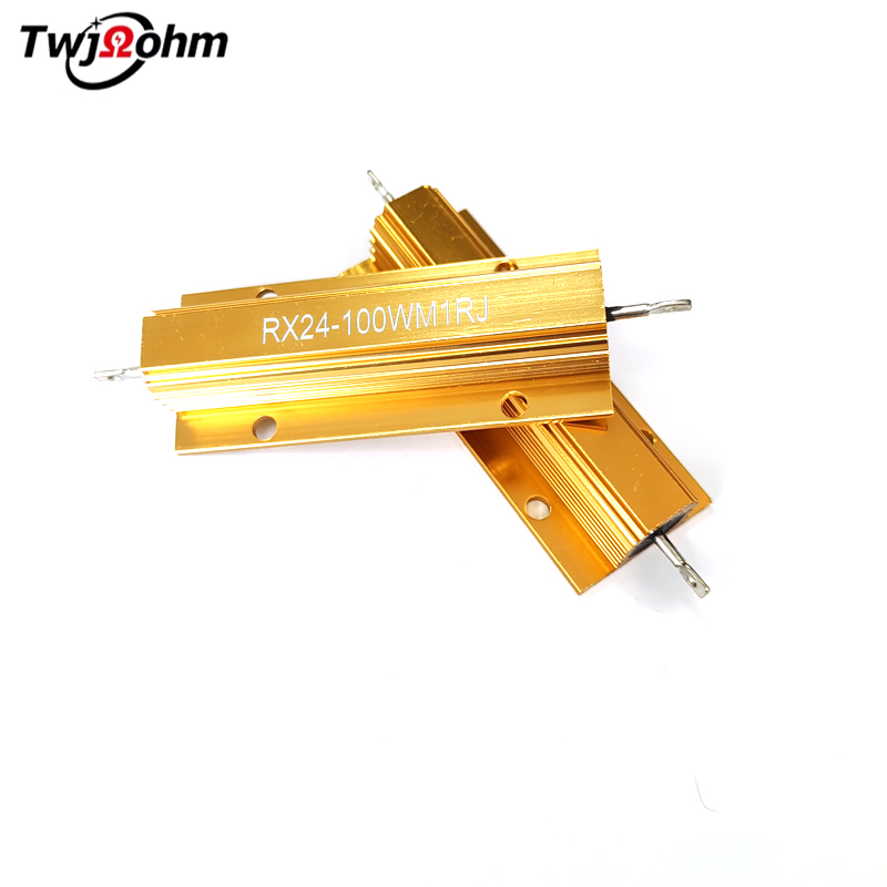 RX24-100WM highpower gold aluminum shell resistorohm current limiting discharge decoder
