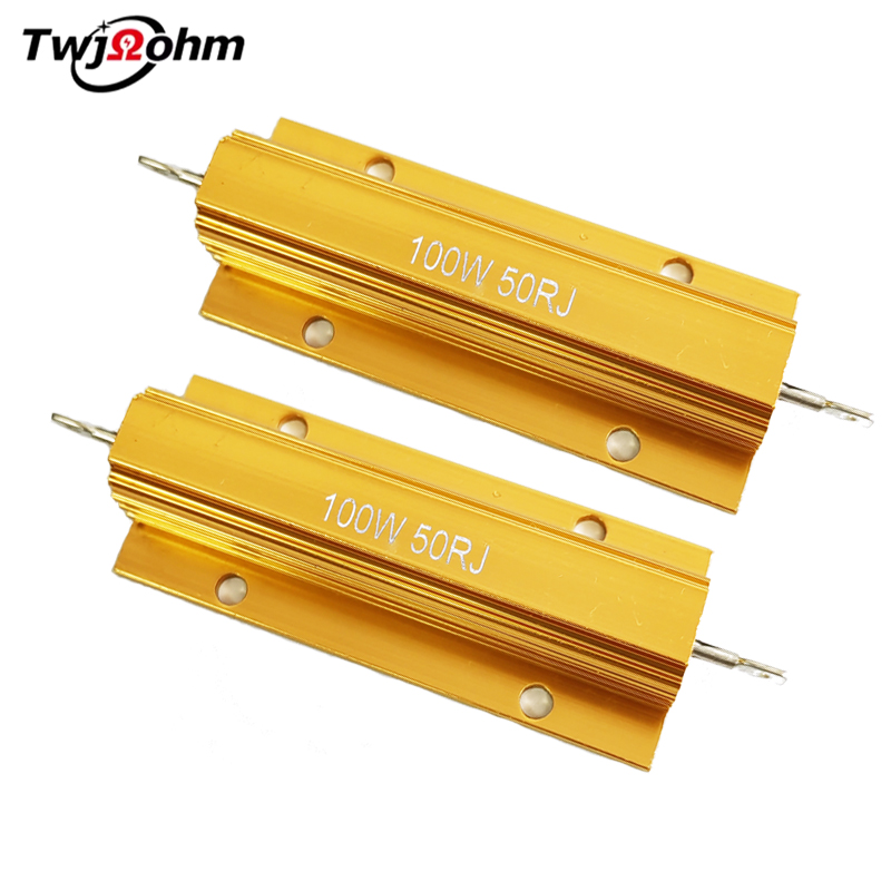 RX24-100WM highpower gold aluminum shell resistorohm current limiting discharge decoder