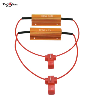 RX24 Automotive LED Light Aluminum Shell Steering Decoding Resistors with Non Destructive and Non Destructive Wire Connection